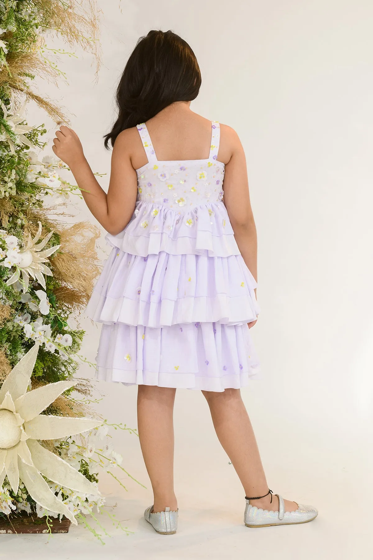 Mayfield- Hand Embroidered Tiered Dress For Girls