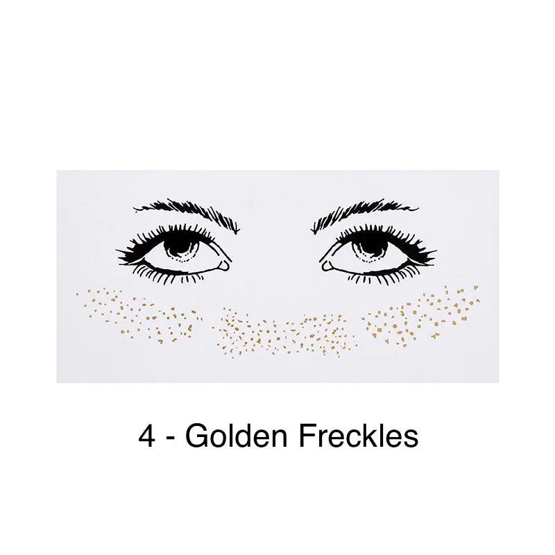 Metallic Face Temporary Tattoo Jewels - 11 Designs