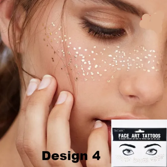 Metallic Face Temporary Tattoo Jewels - 11 Designs