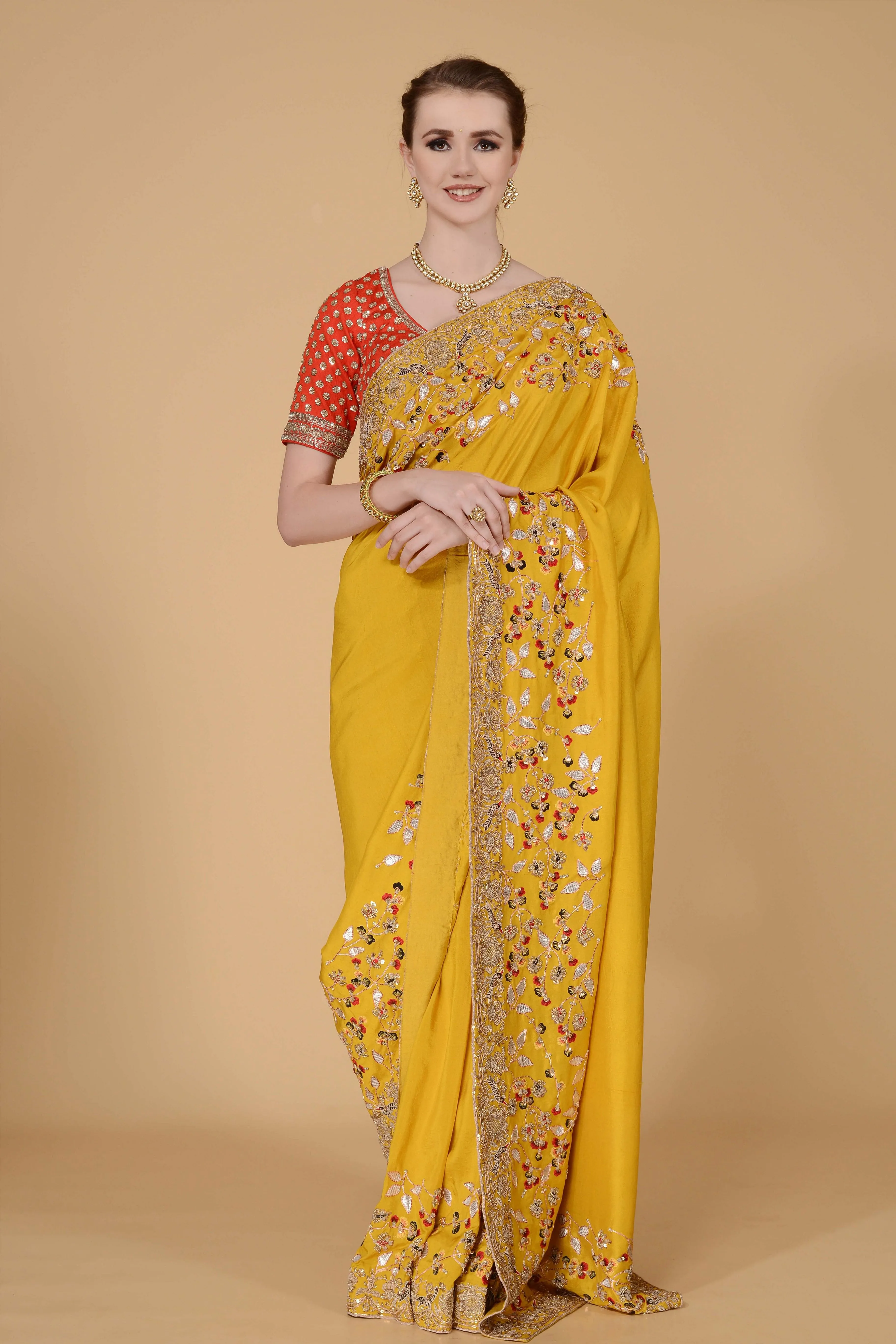 Mustard Handloom Saree.