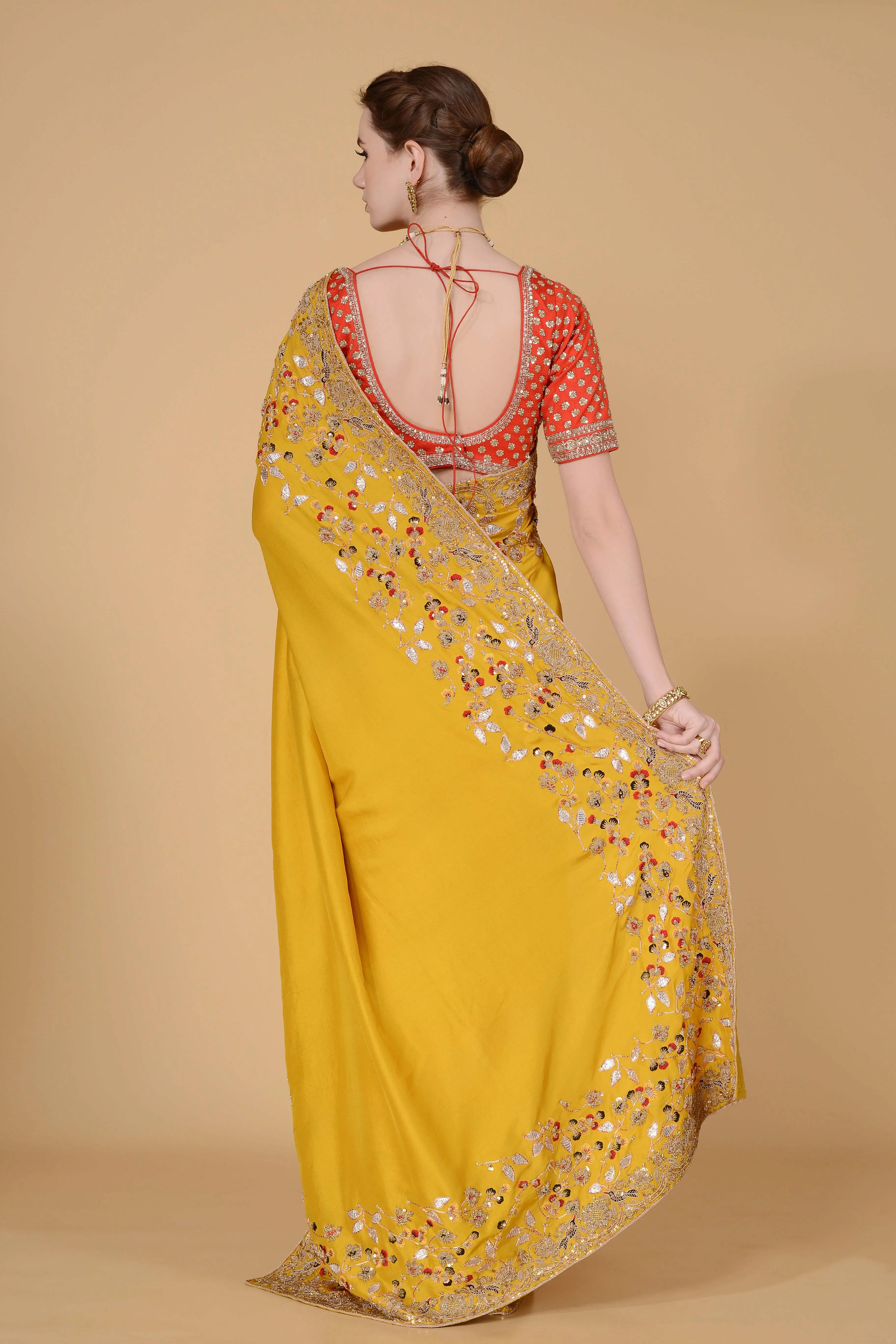 Mustard Handloom Saree.