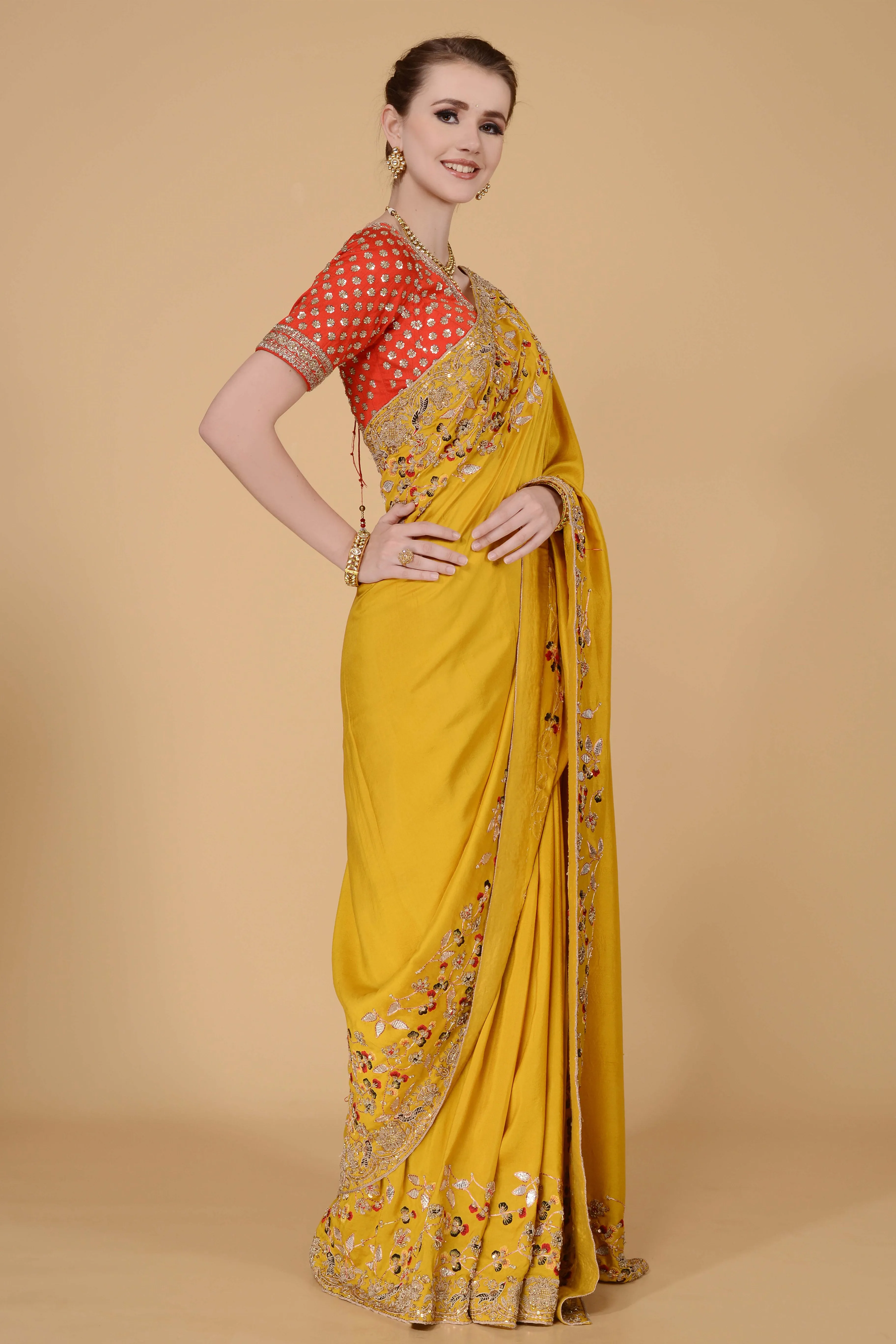 Mustard Handloom Saree.