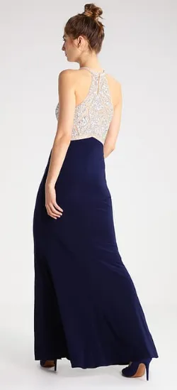 Navy Encrusted Gown