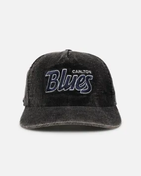 New Era Carlton Blues 'Washed Corduroy' Pre-Curved Golfer Snapback Black/Kelly Green