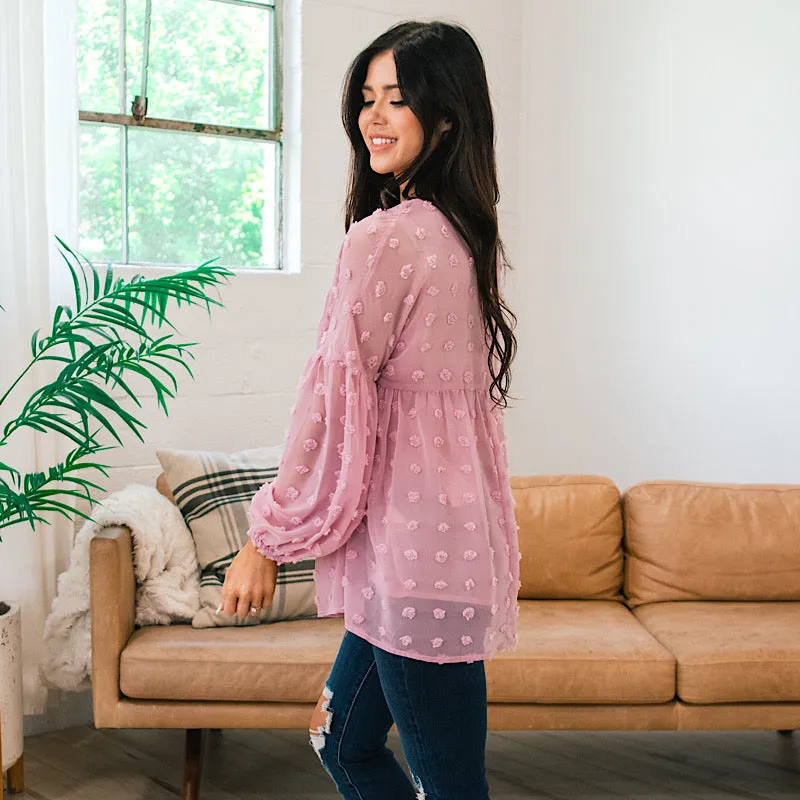 Penny Pom Pom Blouse - Light Mauve