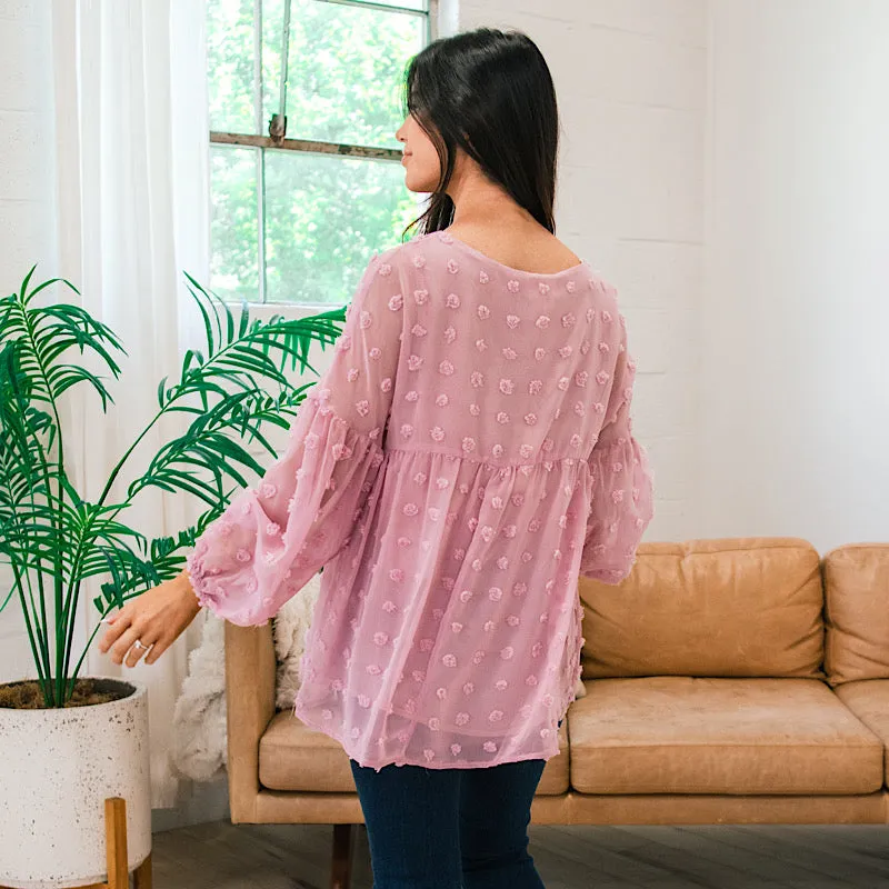 Penny Pom Pom Blouse - Light Mauve