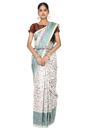 Persian flora handloom saree with blouse piece