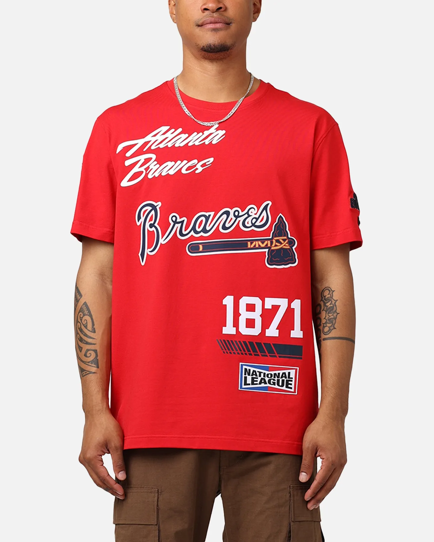 Pro Standard Atlanta Braves Fast Lane SJ T-Shirt Red