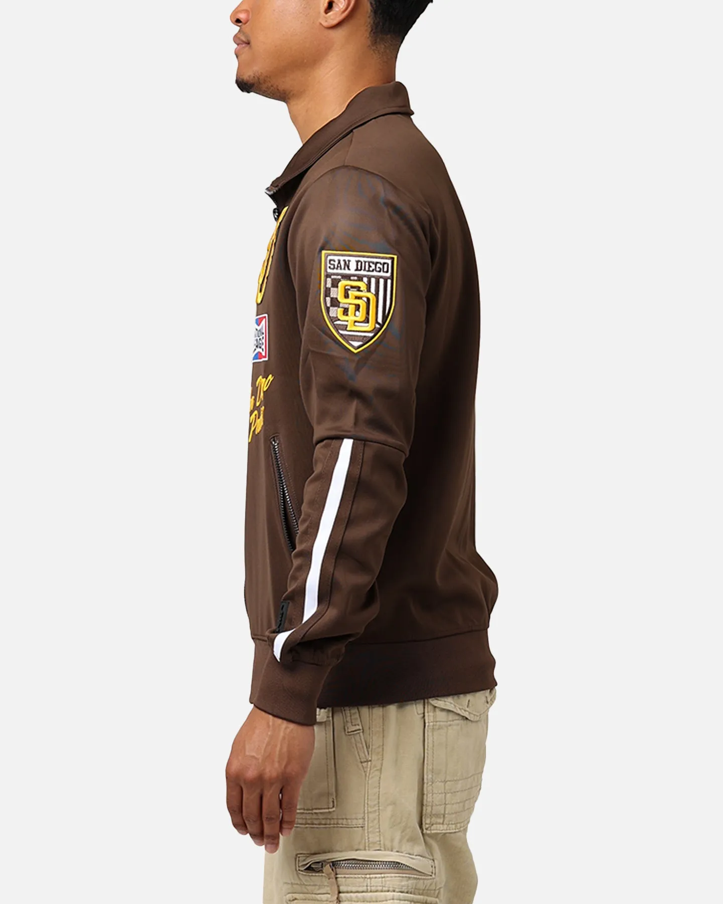 Pro Standard San Diego Padres Fast Lane Track Jacket Brown