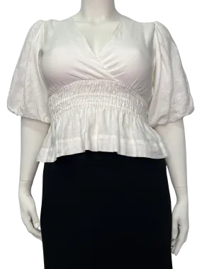 Size L - Magali Pascal White Linen Blouse