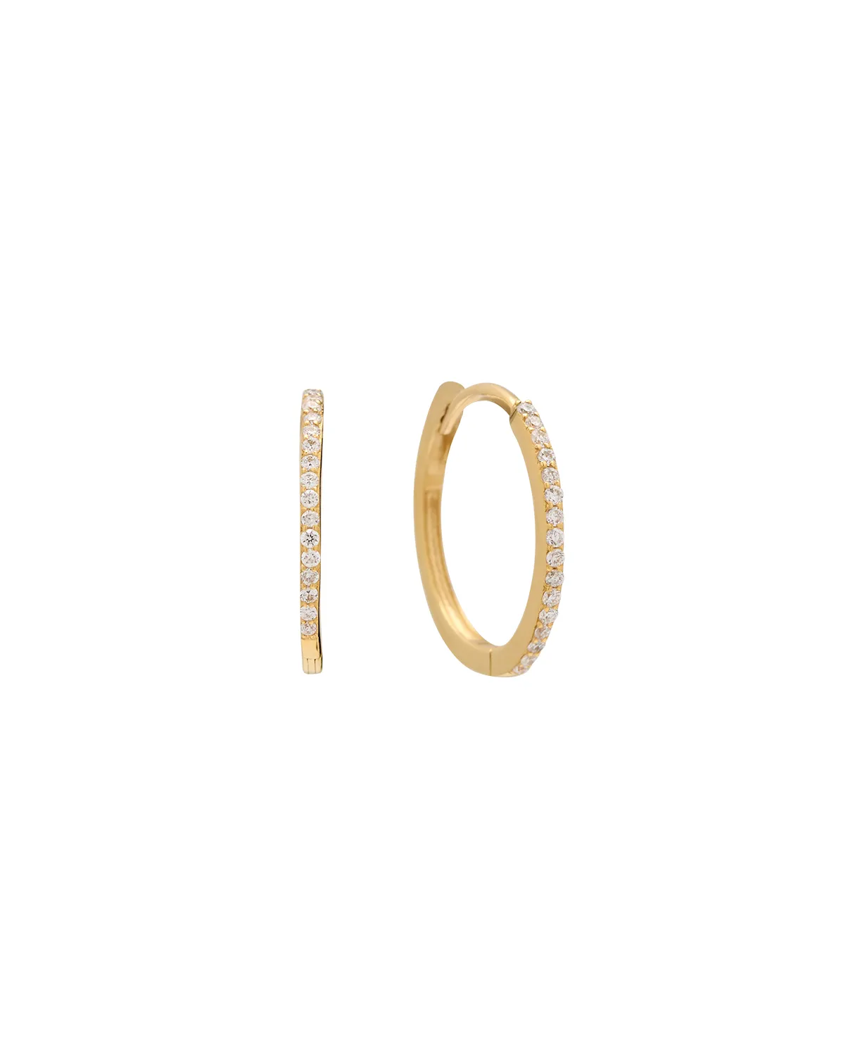 Solid Gold Medium Slim Ophelia Hoop