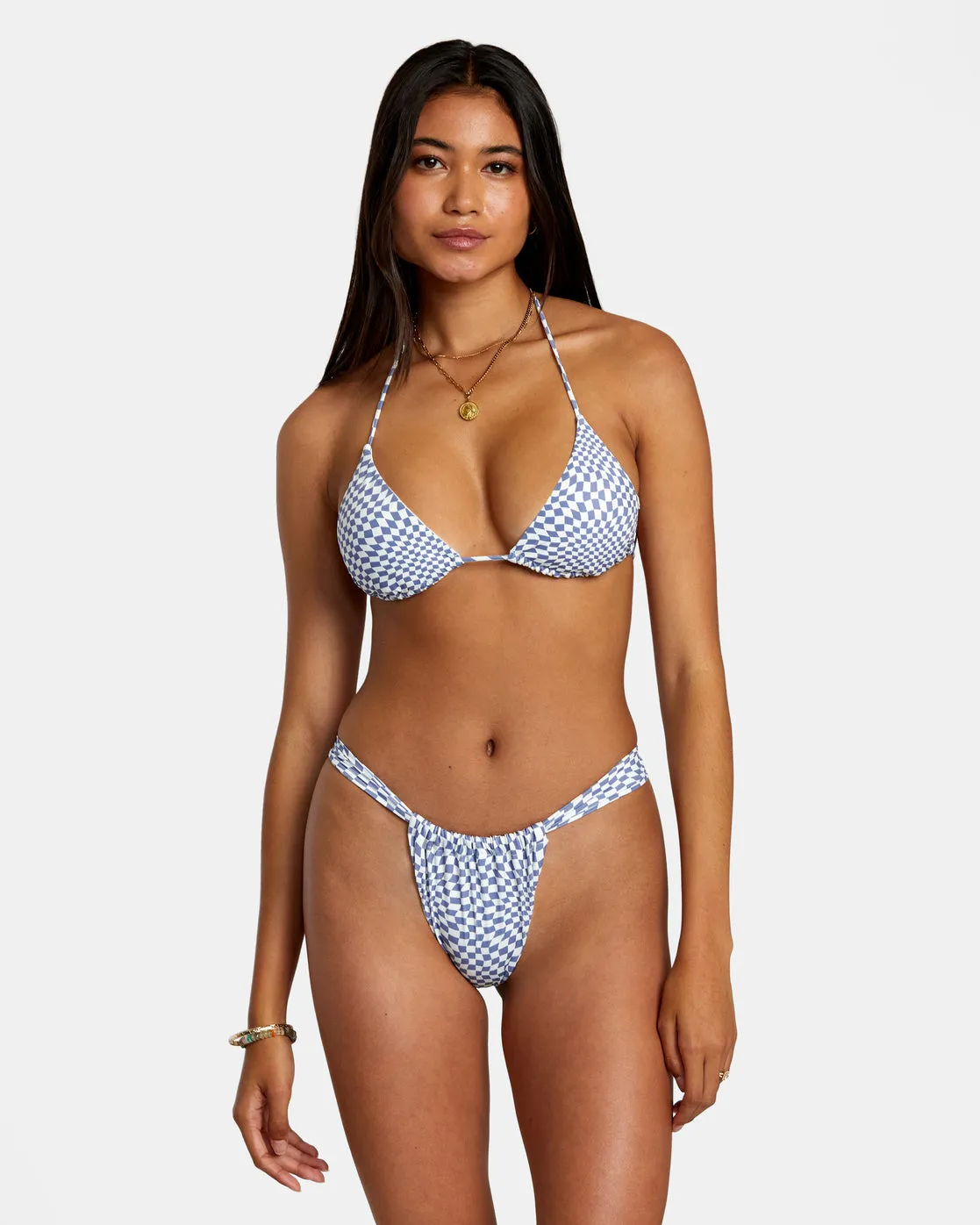 Swerve Check Medium Bikini Bottoms - Coast