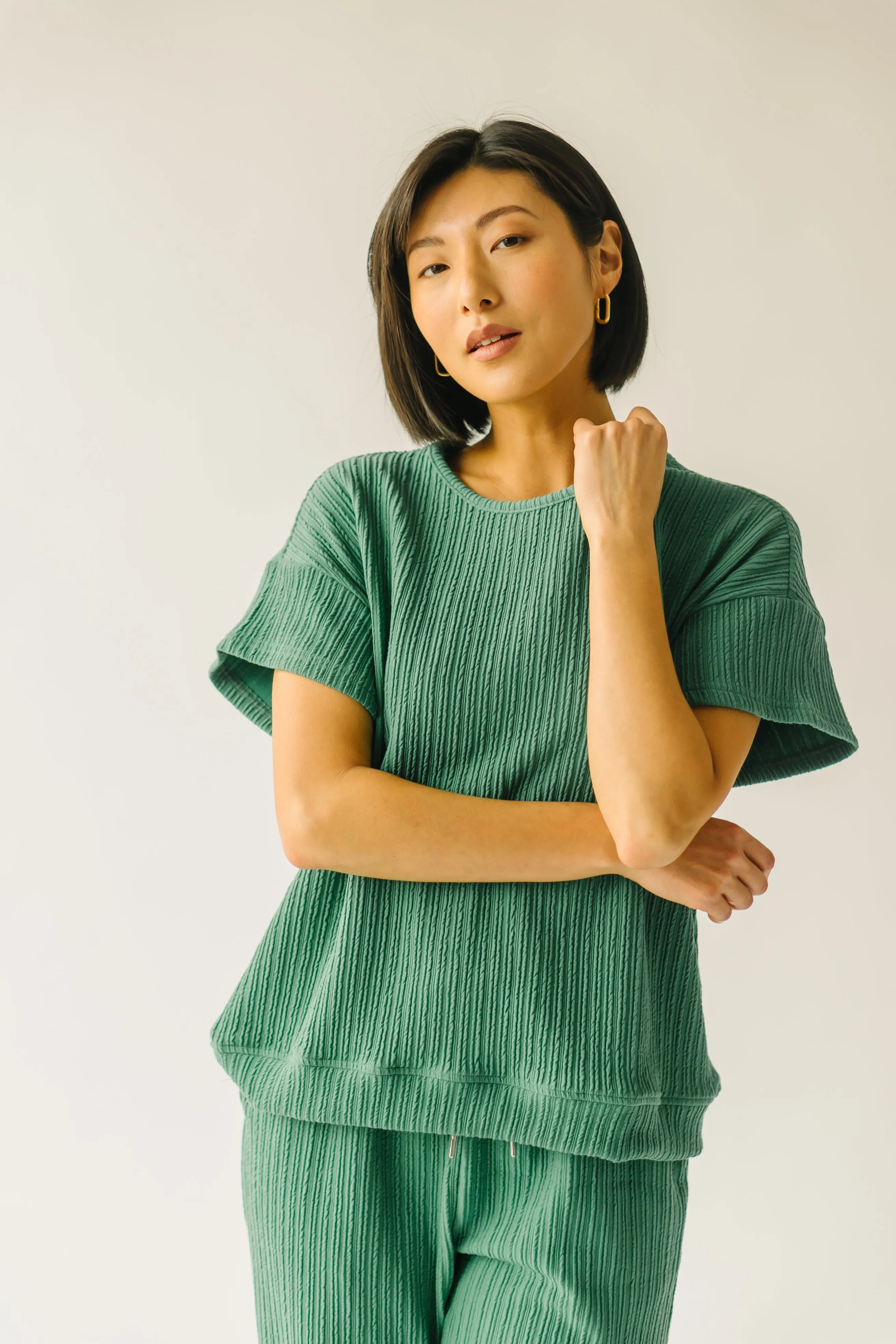 The Seyfried Ribbed Blouse in Green