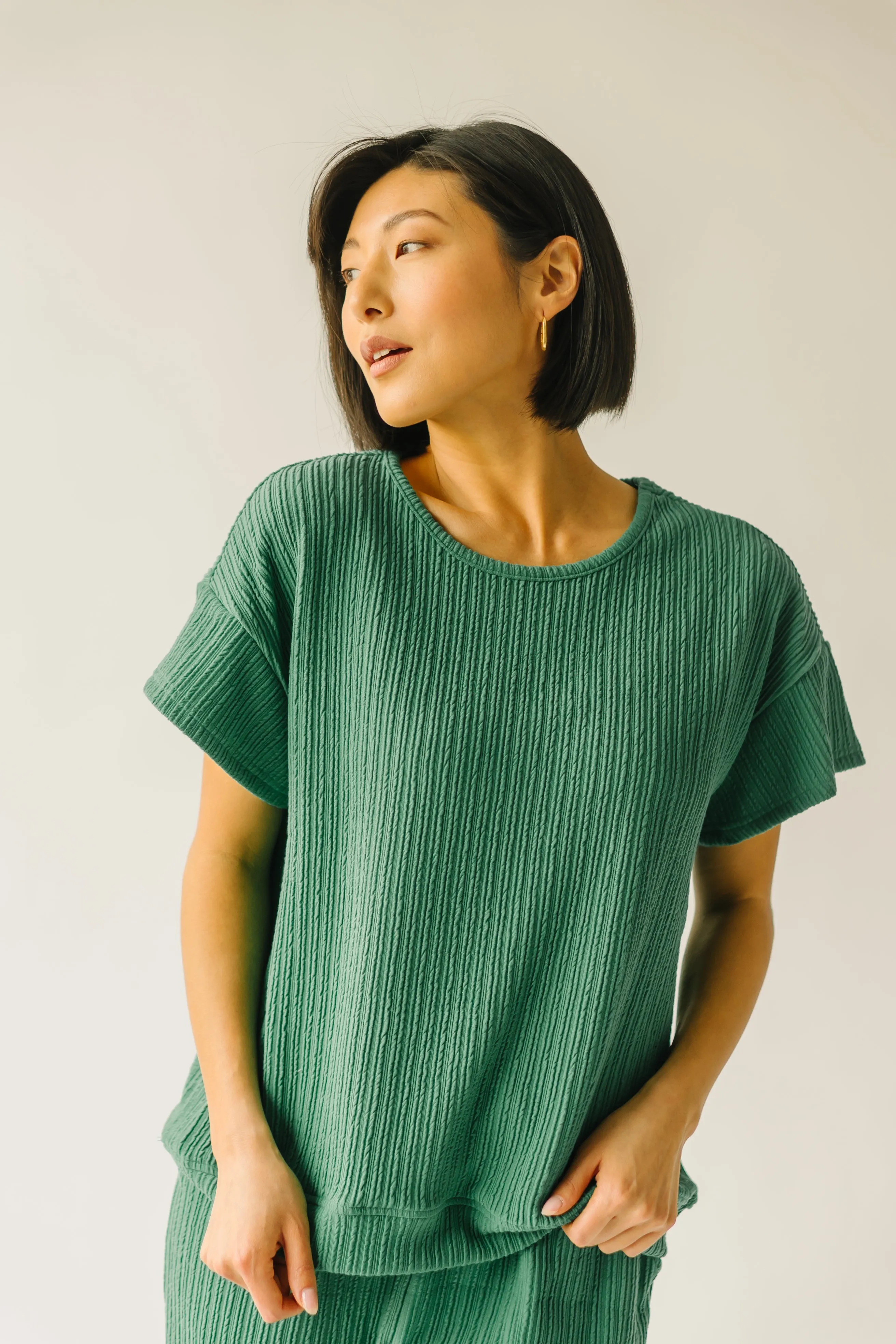 The Seyfried Ribbed Blouse in Green