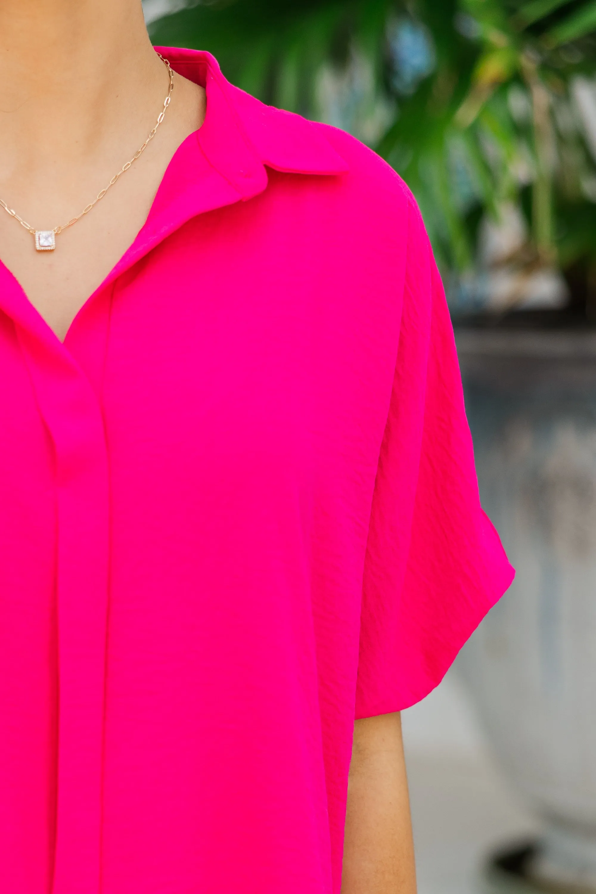 Think It Through Fuchsia Pink Top