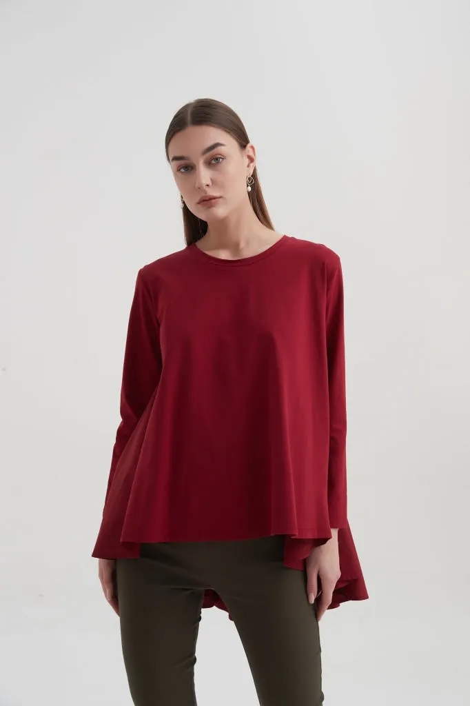 Tirelli - Pleat Back Combi Top - Wine