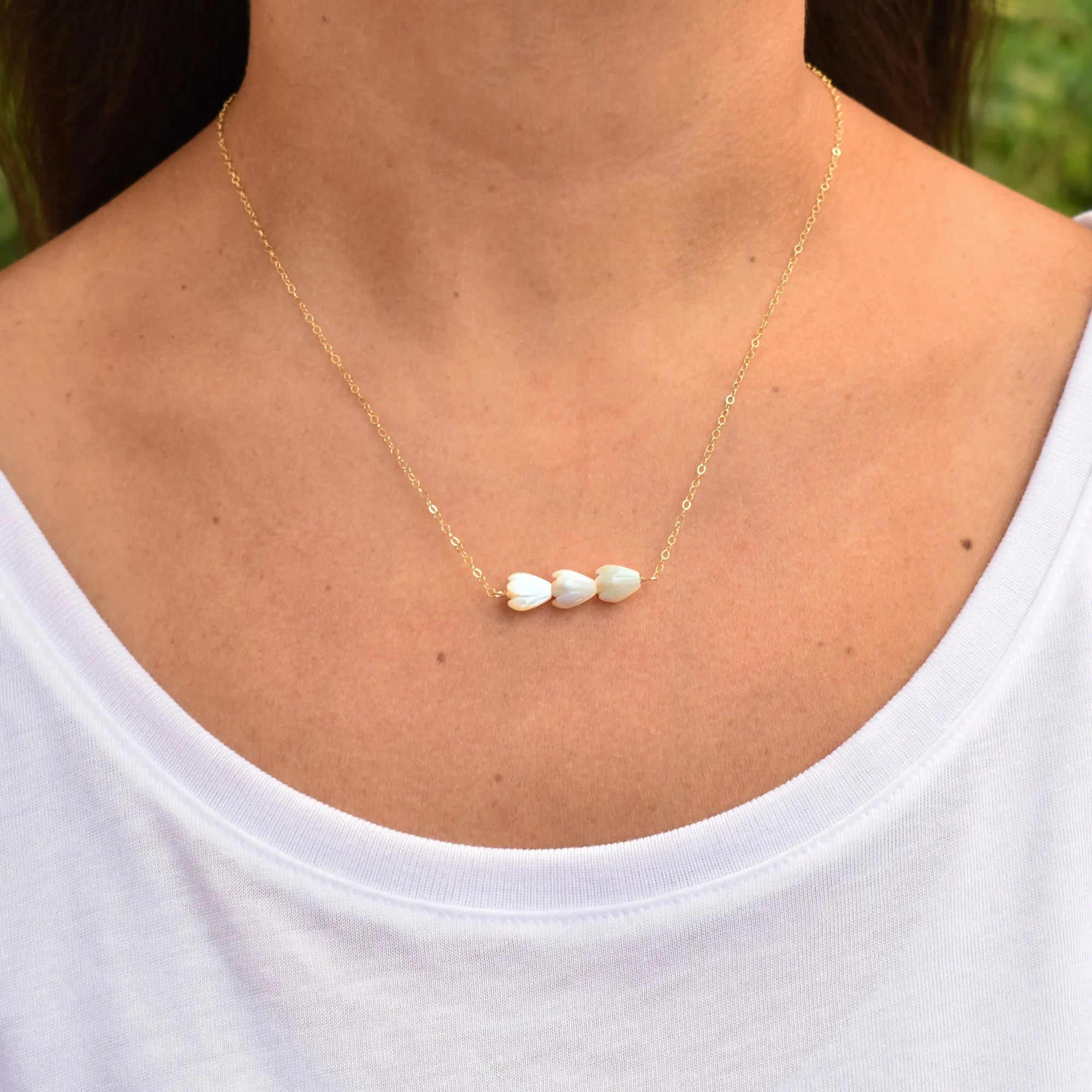 Triple Horizontal Cluster Necklace