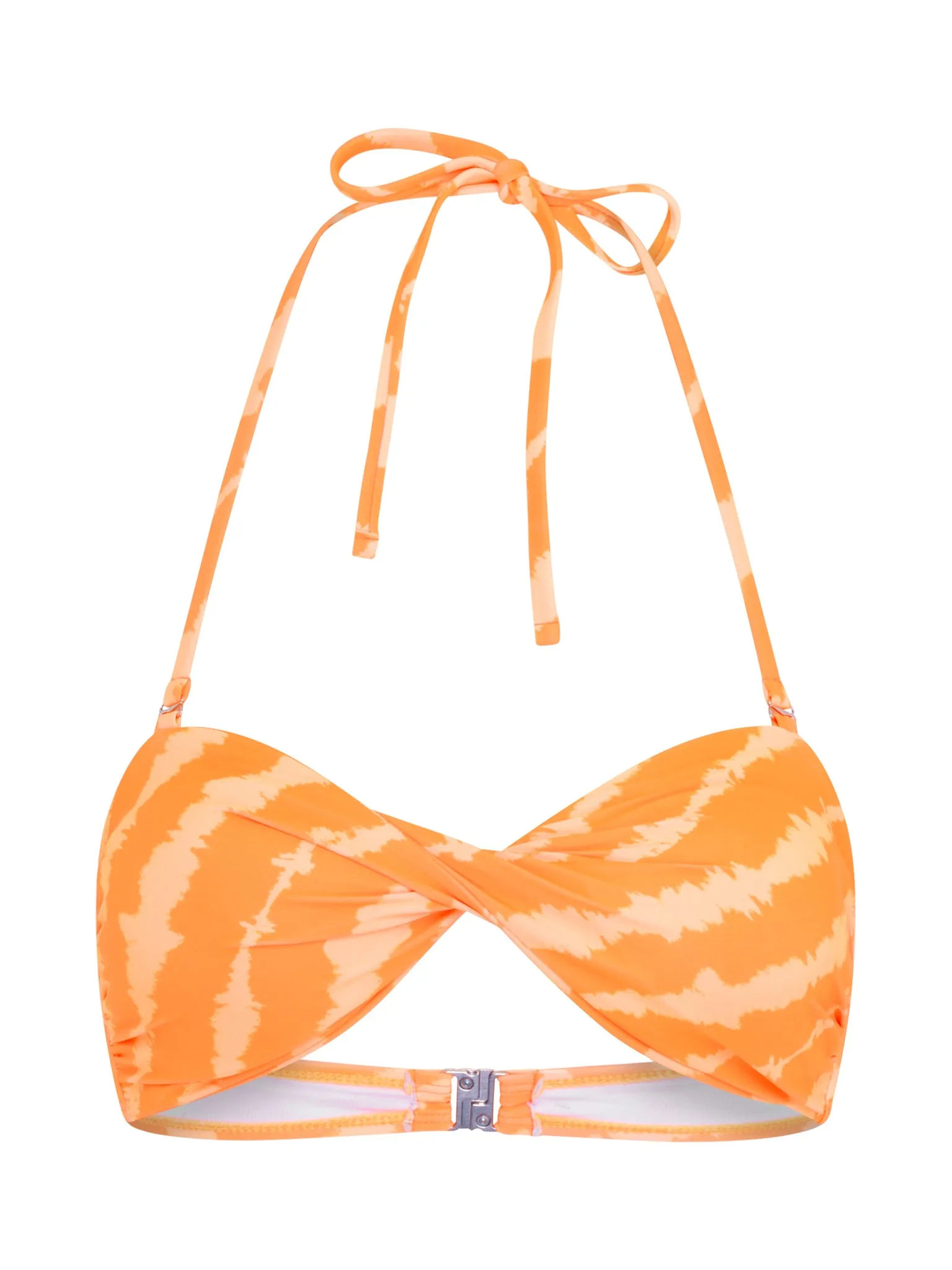 Trixie Orange Tie Dye Twist Front Bikini Top