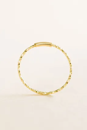 Twist Bling Circle Round Wave Pipe Hoop Ring Piercing Earring 14K Solid Gold