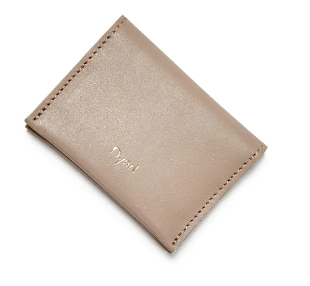 Wave Leather Card Holder - Tan