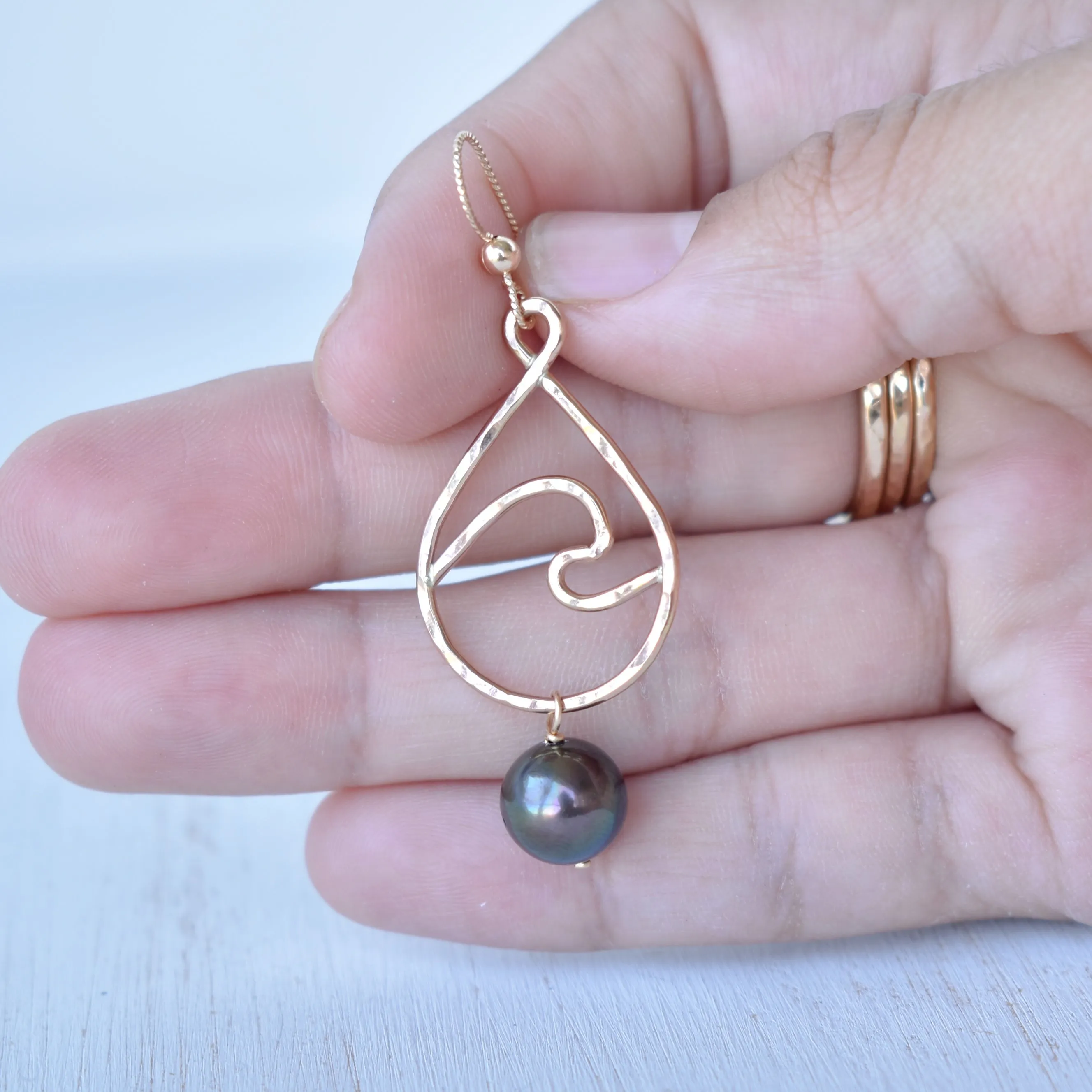 Wave (Small) Teardrop Hoop Earrings