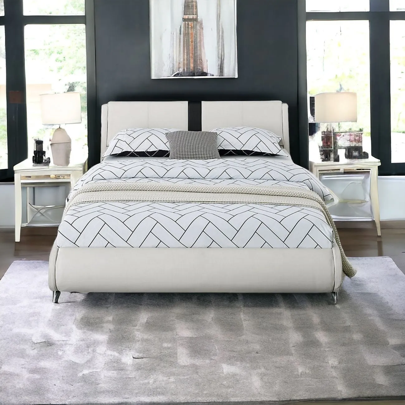 White Platform King Bed