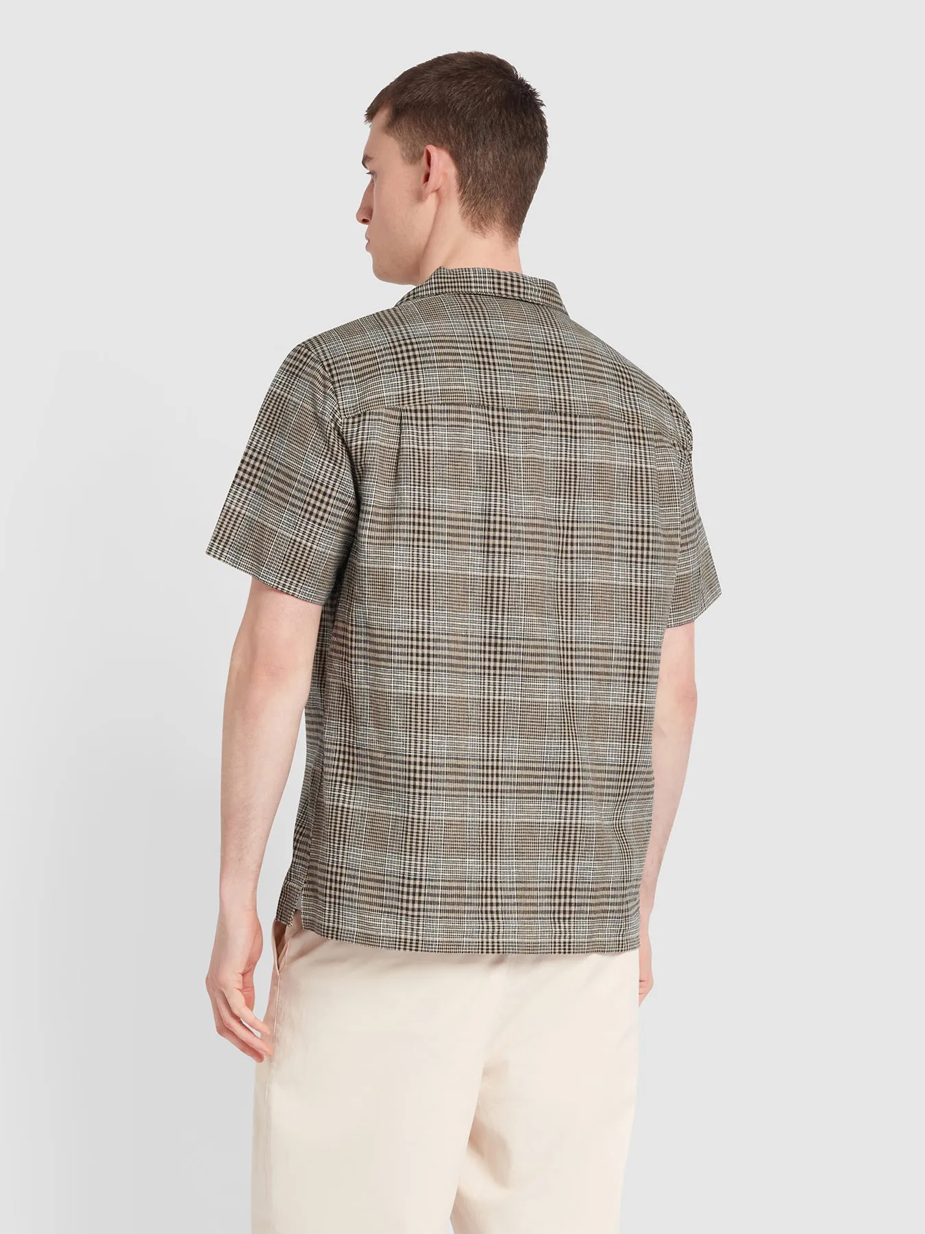 Yute Check Short Sleeve Shirt In True Khaki